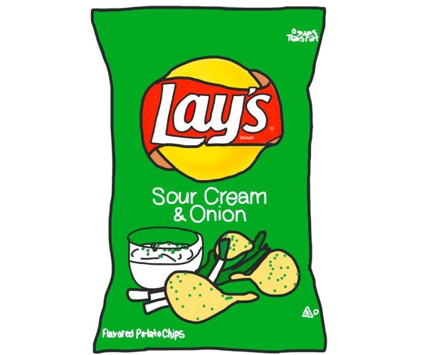 Нарисовать пачку чипсов