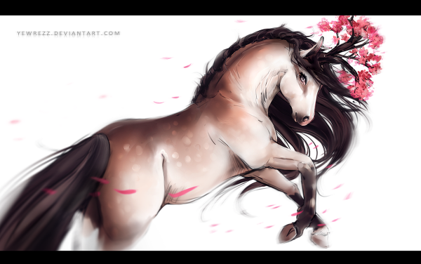 Лошадь в Сакуре