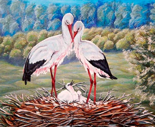 Художник Бессонов Сергей Аисты