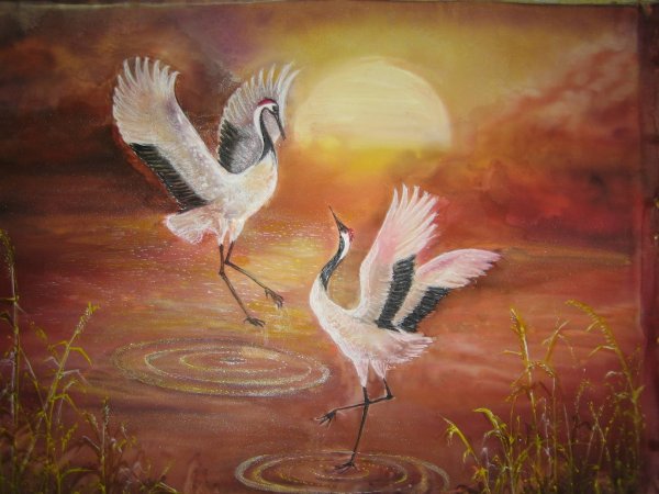 Батик Цапли Япония