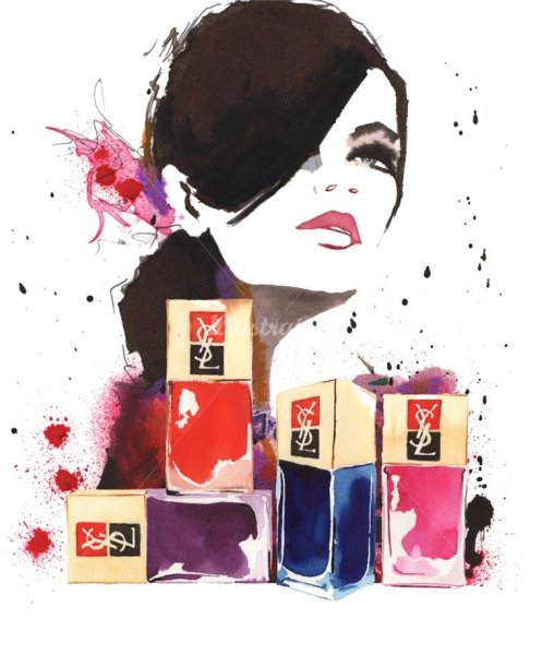Девушка с косметикой арт
