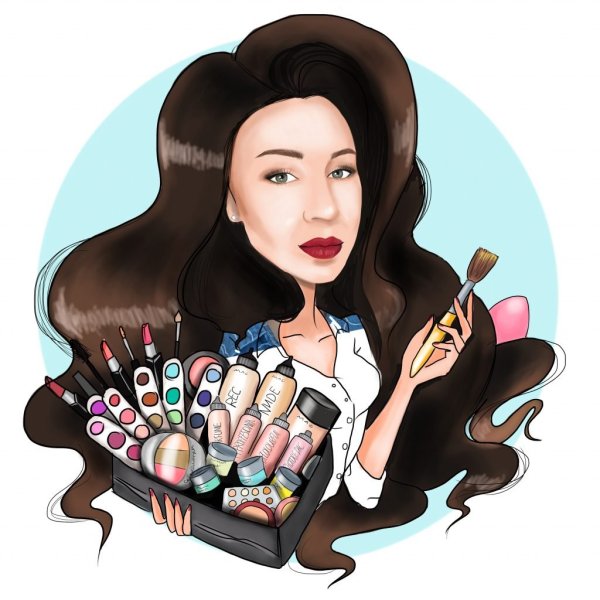 Нарисованная девушка с косметикой
