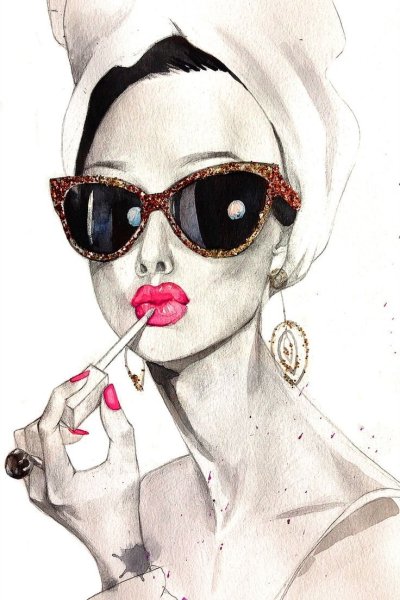 Fashion illustration Одри Хепберн