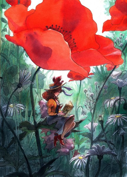 Красные маки арт