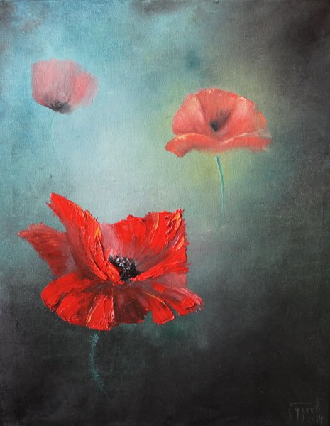 Картина маслом цветок один