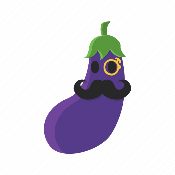 Баклажан с очками