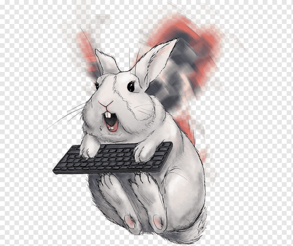 Кролик арт на белом фоне