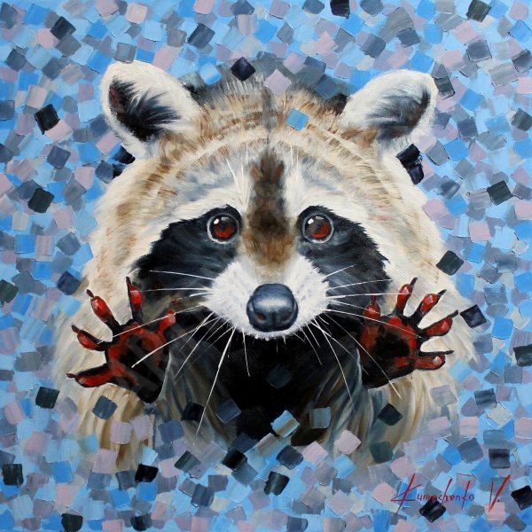 Енот полоскун арт