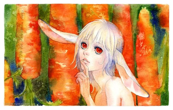 Девушка с морковкой арт