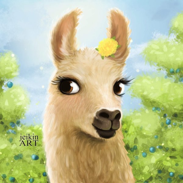 Лама арт милая