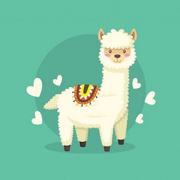 Лама альпака арт