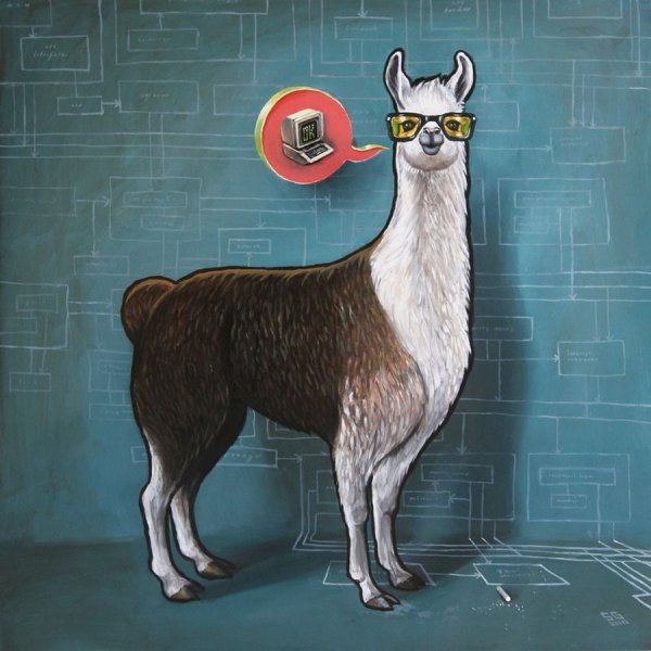 Альпака в очках арт
