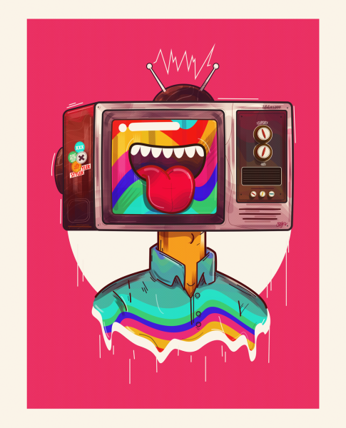 Квадратный телевизор арт