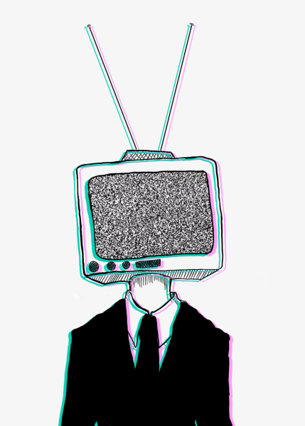 Арт телевизор вместо головы