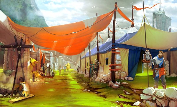 Военный лагерь средневековья арт