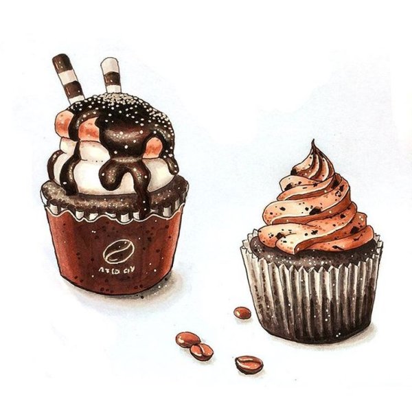 Скетчинг пирожное