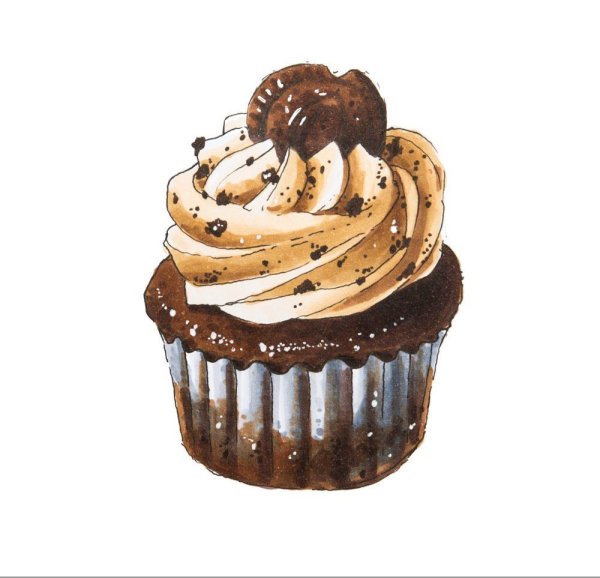 Капкейк рисунок шоколадный