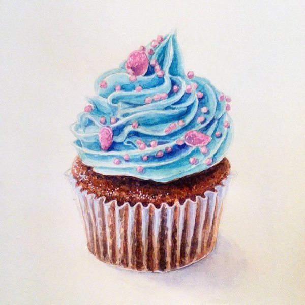 Маффины акварелью