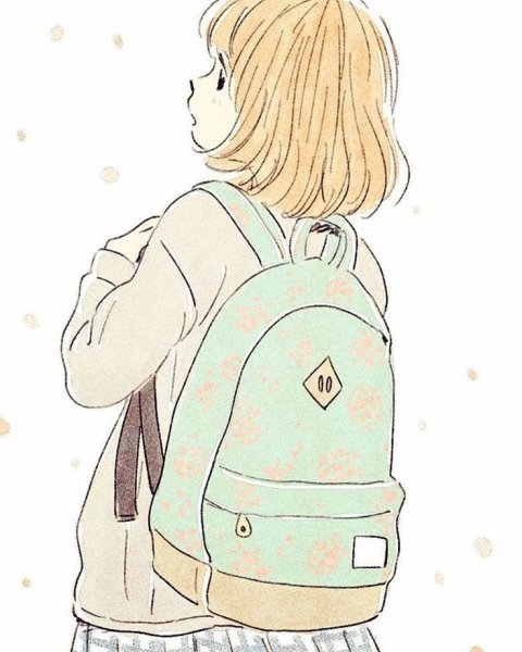 Аниме девочка с рюкзаком