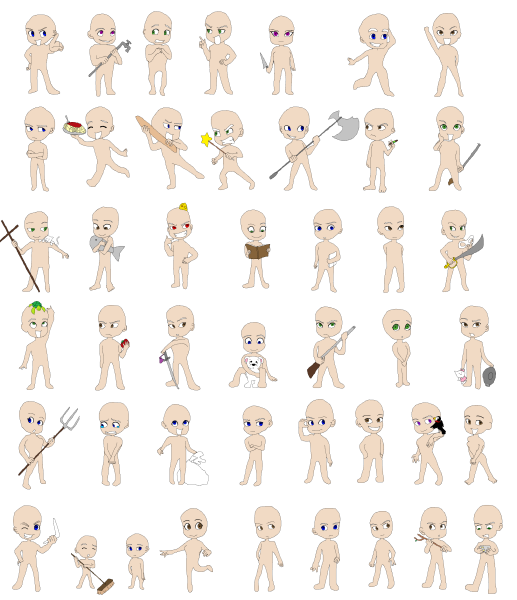 Заготовки человечков для рисования