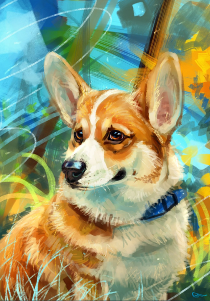 Корги пемброк арт