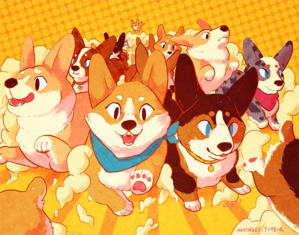 Корги мультяшный