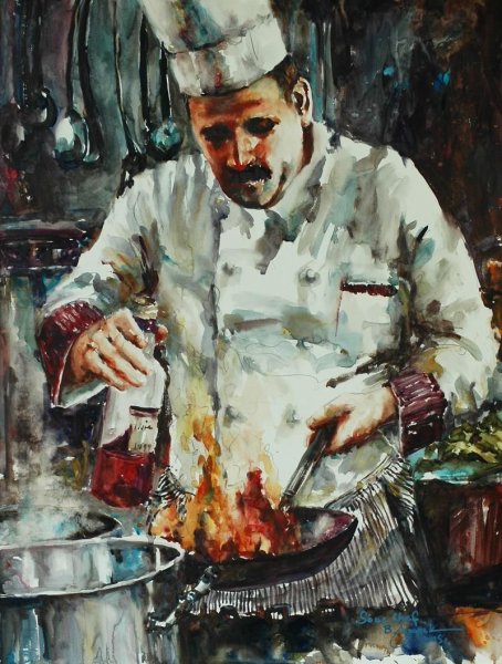 Повариха живопись