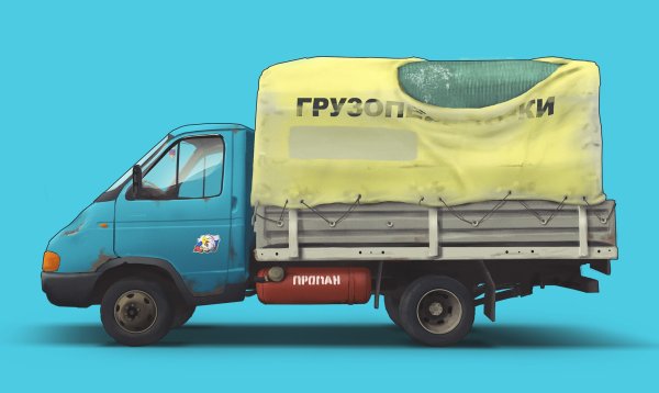 Мультяшный грузовик Газель
