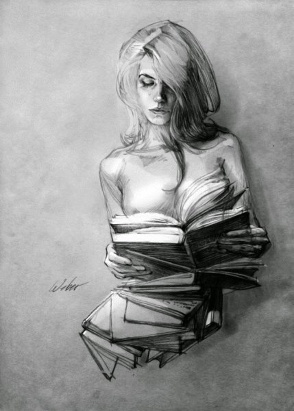 Зарисовки девушек карандашом