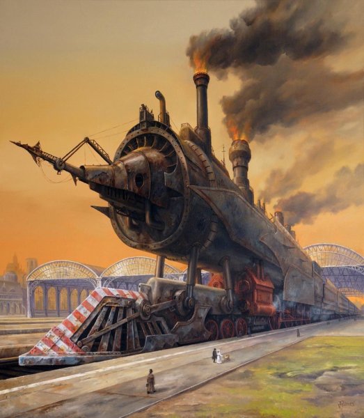 Бронепоезд стимпанк, дизельпанк