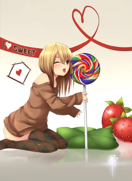 Аниме девушка с леденцом