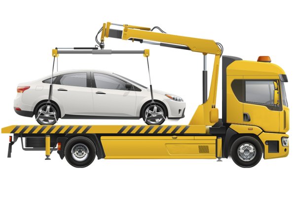 Эвакуатор на белом фоне