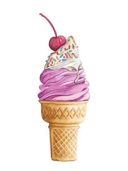 Мороженое акварелью