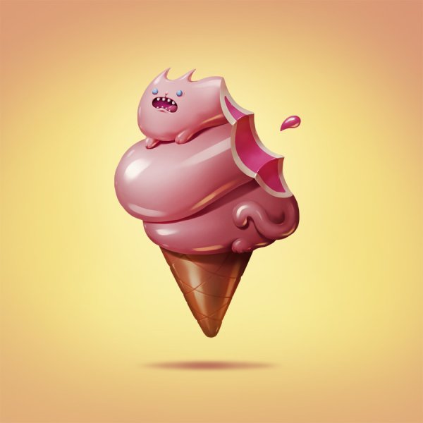 Мультяшное мороженое арт