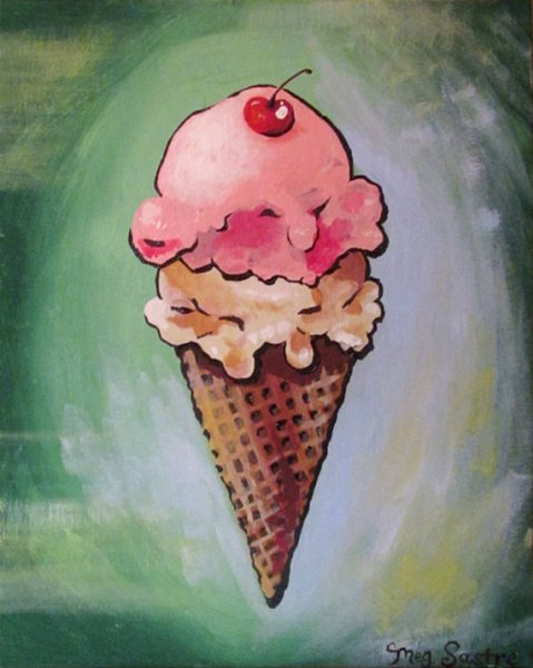 Мороженое акварелью