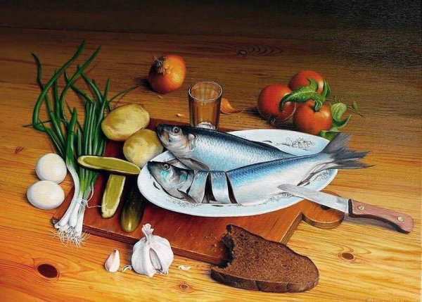 Натюрморт с селедкой