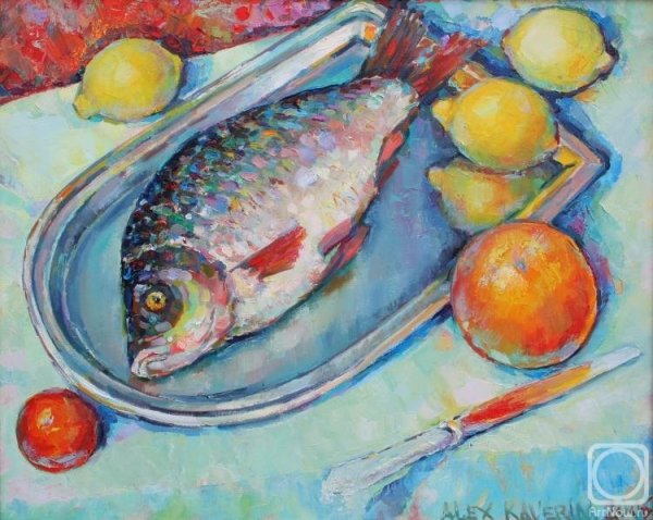 «Натюрморт с рыбой и цветами» Михаила Ларионова