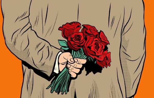 Мужчина с розой поп арт