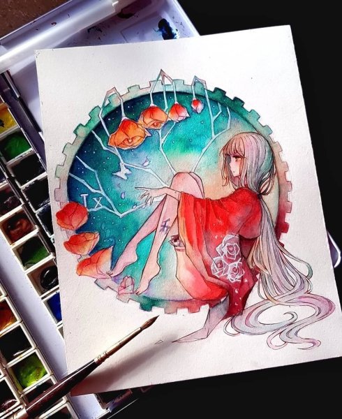 Аниме акварелью