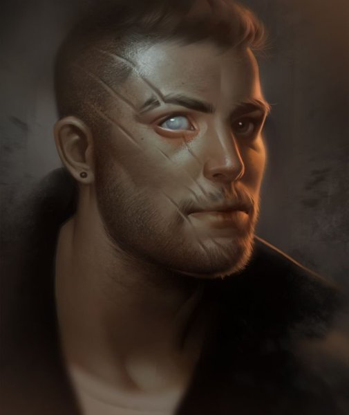 Парни шотшрамами на лице