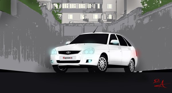 Лада Приора с таджиками