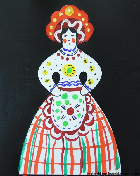 Дымковская игрушка Барыня средняя группа