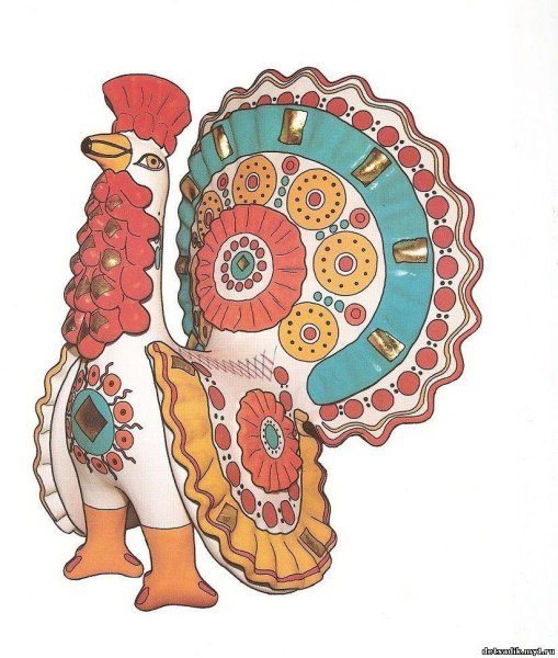 Дымковская роспись индюк