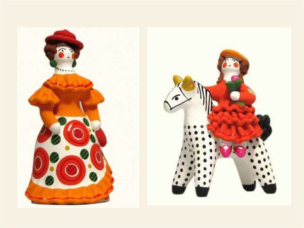 Дымковская игрушка Барыня и лошадка