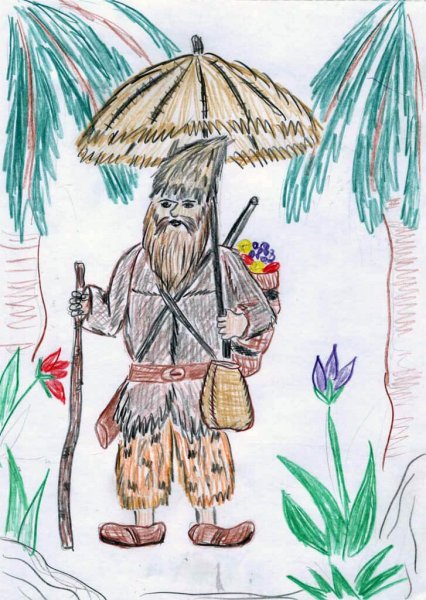 Иллюстрация к рассказу Робинзон Крузо