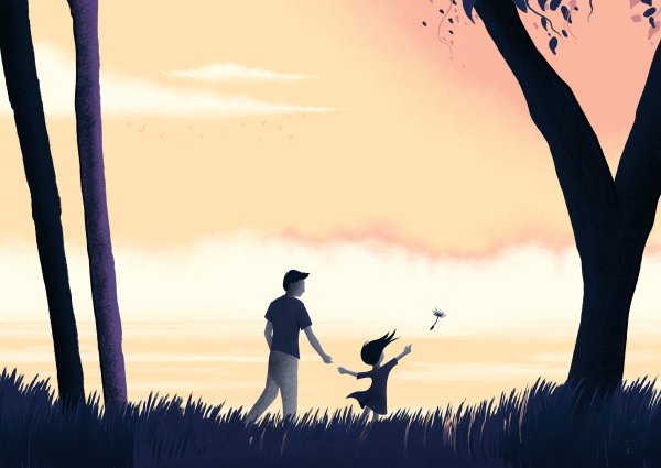 Папа и дочь арты