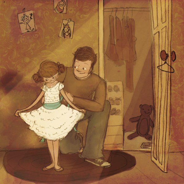 Папа и дочка иллюстрации