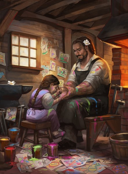 Отец и дочь арт