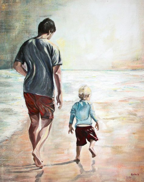 Ребенок и взрослый живопись