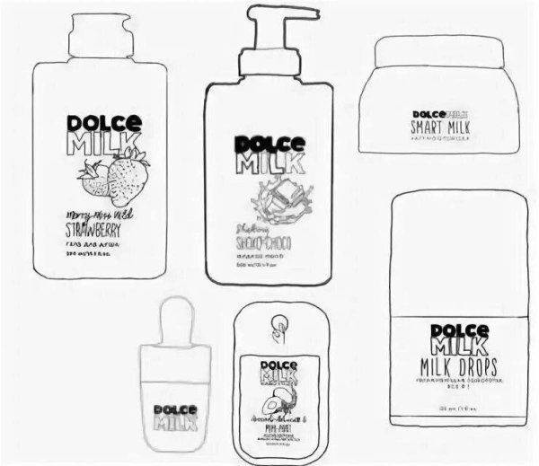 Раскраска косметика Дольче Милк
